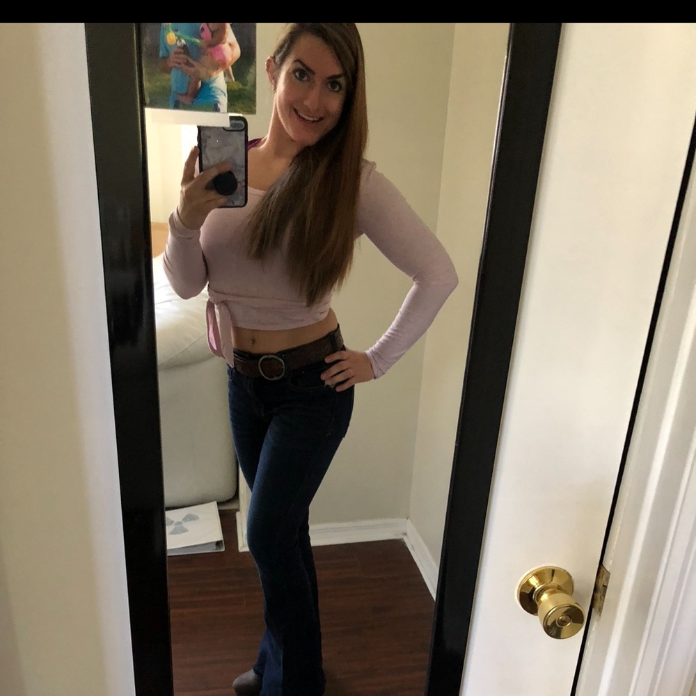 Pink Long Sleeve crop top